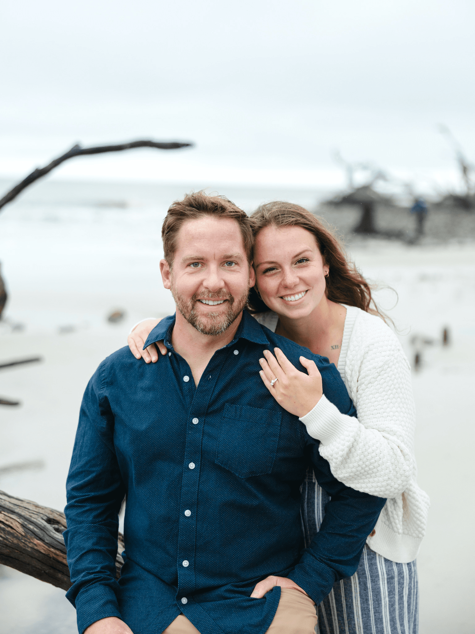 Couple on the beach left
